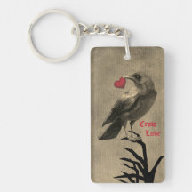 Crow Love Double-Sided Chaveiro