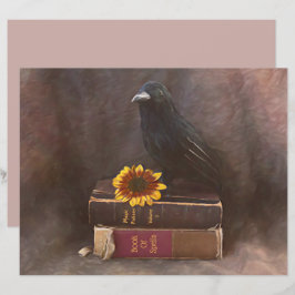 Crow Vintage Gótica Livros Antigos Arte Sunflower