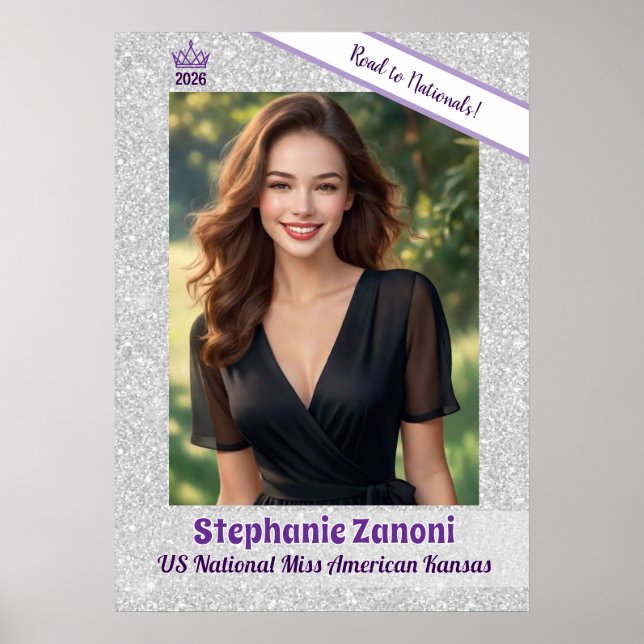 Crown and Sash Pageant Door Banner Poster (Frente)