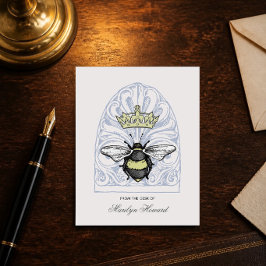 Crown Bee (Azul) | Cartão de Nota Personalizado