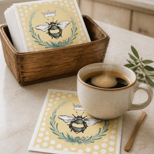 Crown Bee Guardanapos de Papel com Bolinhas de M