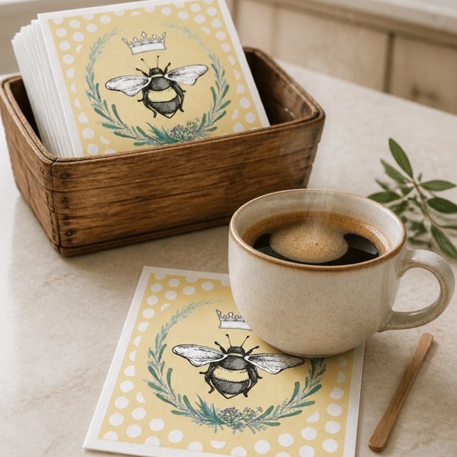 Crown Bee | Guardanapos de Papel com Bolinhas de M (Criador carregado)