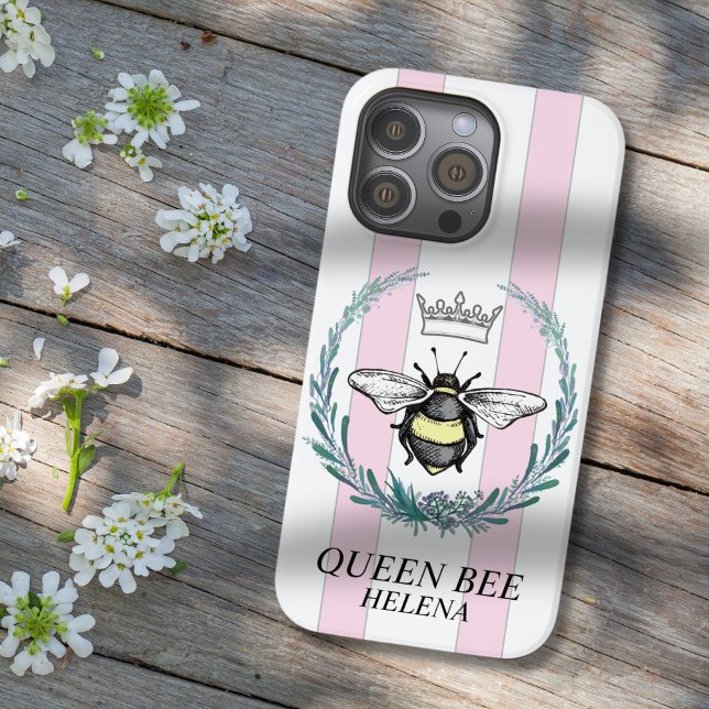 Crown Bee | Listras Rosa e Branca Personalizada (Criador carregado)