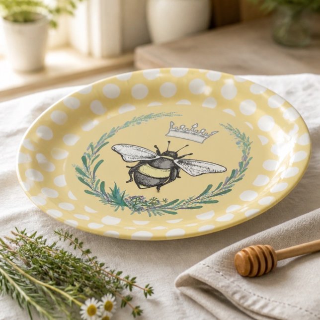 Crown Bee | Pratos de Papel com Bolinhas de Mel (Criador carregado)