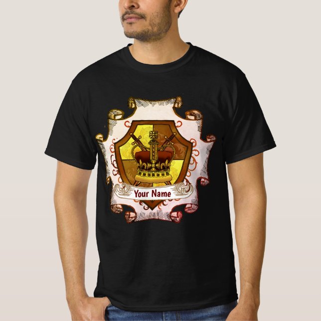 Crown Family Crest Surname t-shirt (Frente)