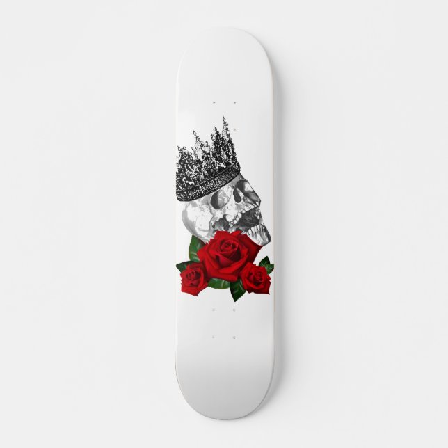 CROWN SKULL ROSE Skateboard (Frente)