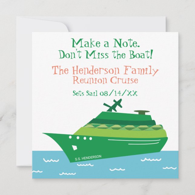 Cruise da Reunião Familiar Salve a Data (Frente)