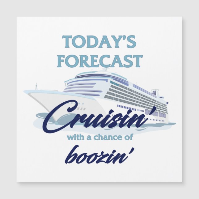 Cruisin' & Boozin' Square Cruise Door Magnet (Frente)