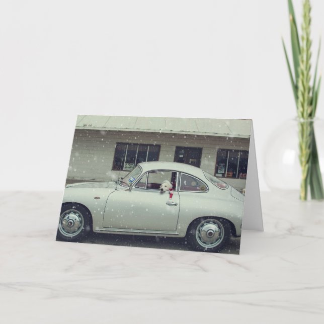 Cruisin' Border Collie cartão de Natal. (Frente)