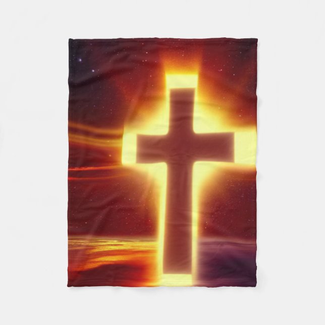 Cruz Brilhante no cobertor de Fundo Vermelho (Frente)