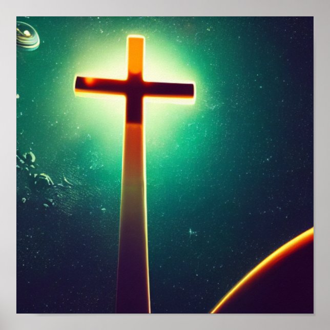 Cruz Castanha com Poster de Espacal Teal (Frente)