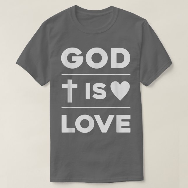 Cruz Cristã e Coração Deus é Camisa do Amor (Frente do Design)