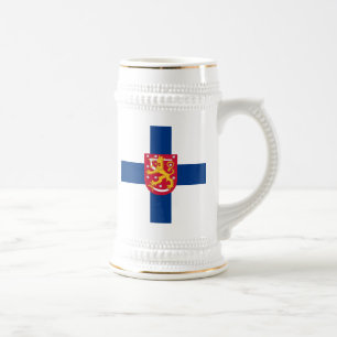 Cruz de Finlandia & caneca de cerveja dos braços