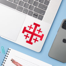 Cruz de Jerusalém Adesivo Cristão Deus Vult