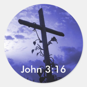 Cruz de Jesus da etiqueta do 3:16 de John do