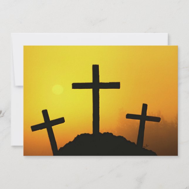 Cruz de Madeira Rupa Velha em Calvário no Sunset (Frente)