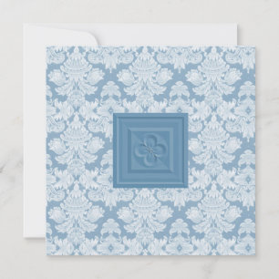 Cruz de Quatrefoil & convite azul do casamento