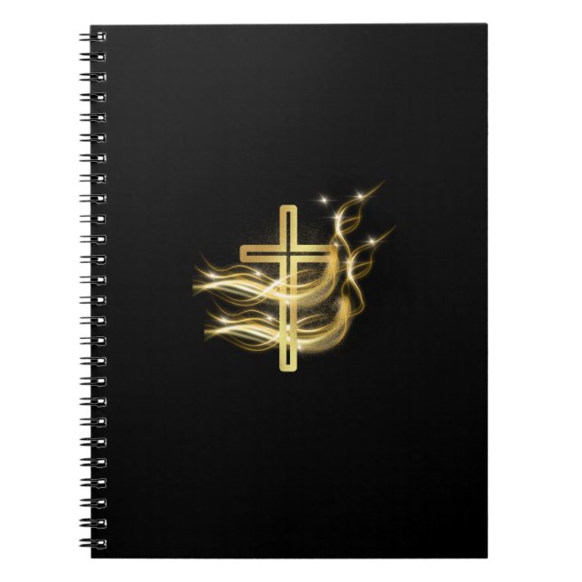 Cruz Dourada em caderno encadernado em espiral pre (Frente)
