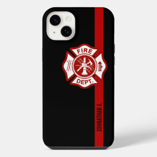 Cruz Maltesa de Bombeiro Linha Vermelha Fina