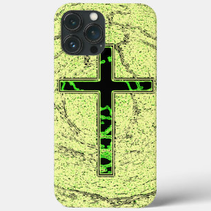 CRUZ NEGRA E VERDE COM FUNDO MARÁVEL