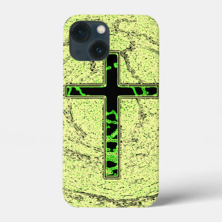 CRUZ NEGRA E VERDE COM FUNDO MARÁVEL