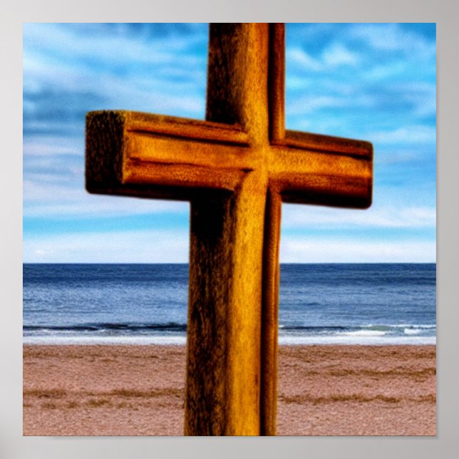 Cruz pela Poster das ondas (Frente)