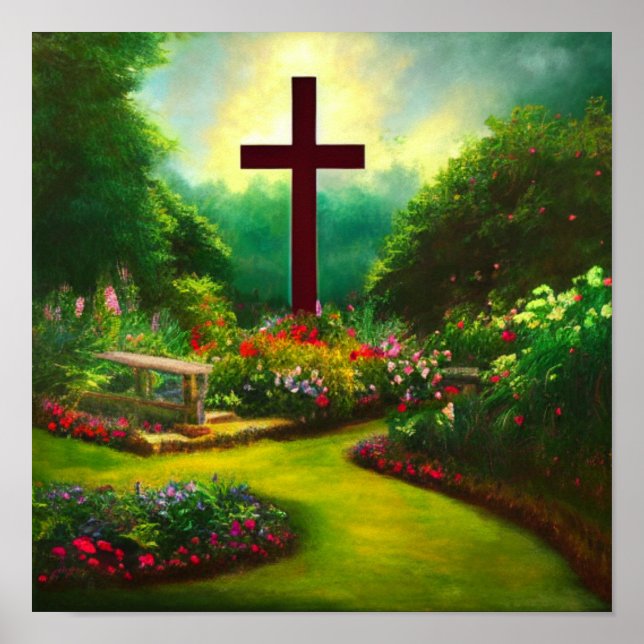 Cruz Vermelha em um lindo Poster de jardim (Frente)