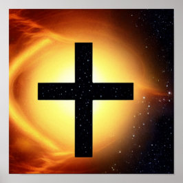 Cruzado cercado por estrelas na nebulosa Poster