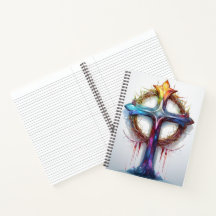 Cruzamento colorido cristão sobre a coroa dos espi