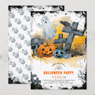 Cruzamentos de Halloween e convite de festas fanta