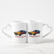 Cruzando o Presente da Caneca de Carro Retro Muscu