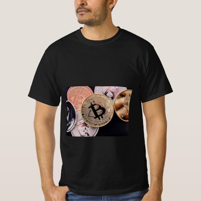 Crypto King: Camiseta Bitmoney e Blockchain (Frente)