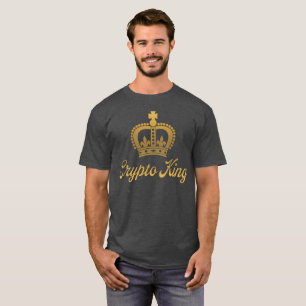 Crypto King T-Shirt em carvão e Dourado