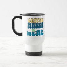 Crypto Mania Retro Caneca de viagem Azul