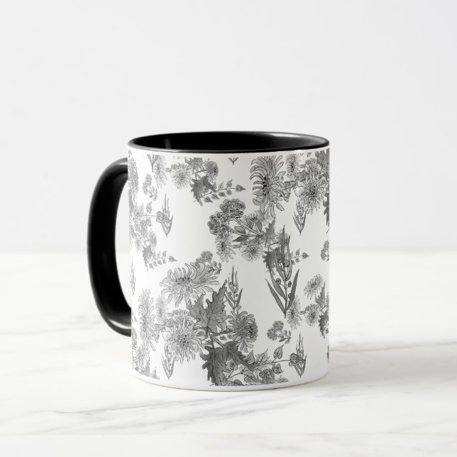 Crysântemas lilac, caneca d'água (Frente Esquerda)