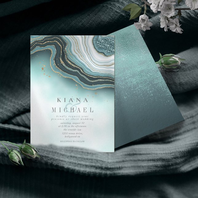 Crystal Agate Wedding Teal ID825 (Criador carregado)