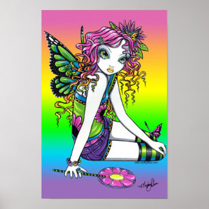 "Crystal" Candy Rainbow Butterfly Poster