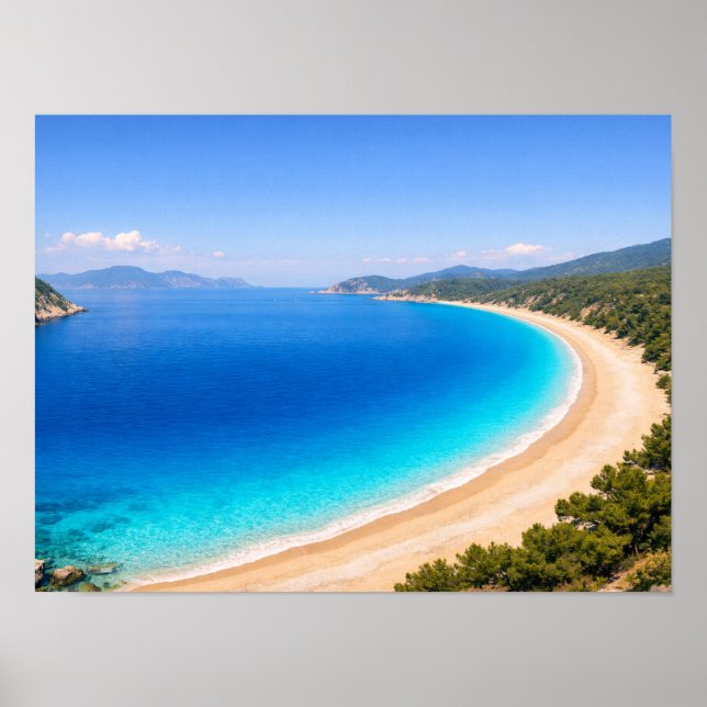 Crystal Clear Blue Ocean Bay Poster - Mediterranea (Frente)