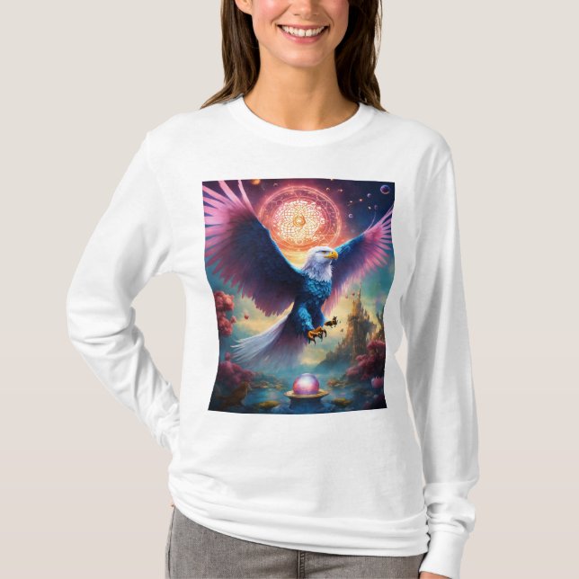 Crystal Eagle T-Shirt - Emblema de Liberdade e Amb (Frente)