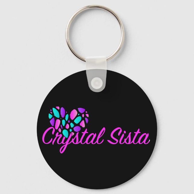 Crystal Sista Chaveiro Quente Rosa (Frente)