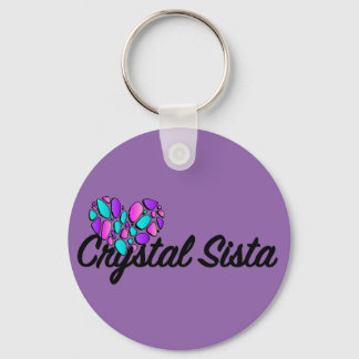 Crystal Sista Round Chaveiro (preto)