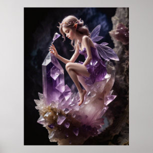 Crystals Ametyst Fairy Wall Art Poster