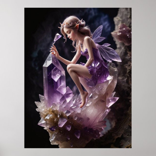 Crystals Ametyst Fairy Wall Art Poster (Frente)