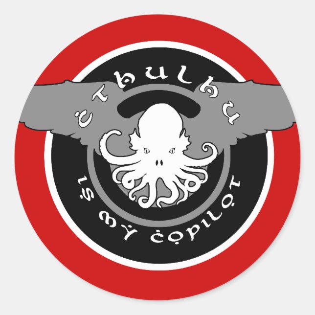 Cthulhu é o meu Autocolante (vermelho) (Frente)