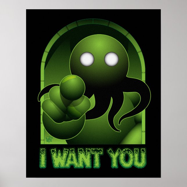 Cthulhu Quer Você Poster (Frente)