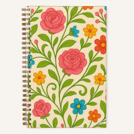 Cuaderno Cuadriculado Coquette Floral Grid