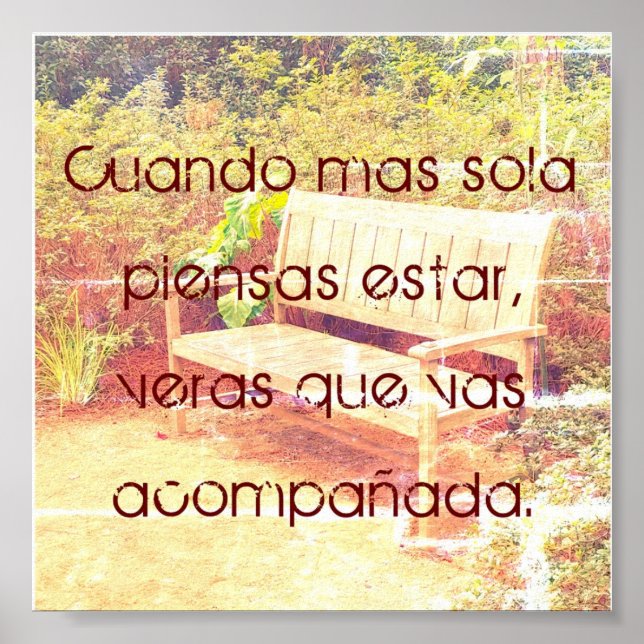 Cuando Mas Sola Piensas Estar Pequeno poster 6x6 (Frente)