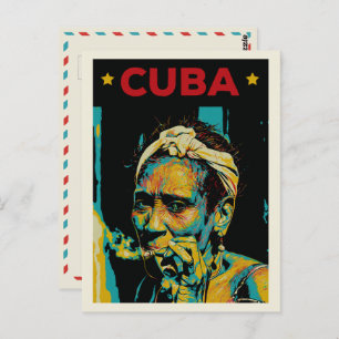 Cuba Caribe típica mulher do cartão postal de Hava