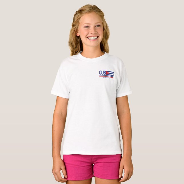Cuba Código ISO Alpha 3 design T-Shirt (Frente Completa)