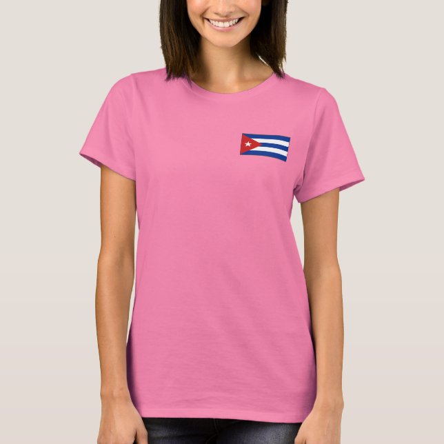 Cuba Flag e Map dk T-Shirt (Frente)